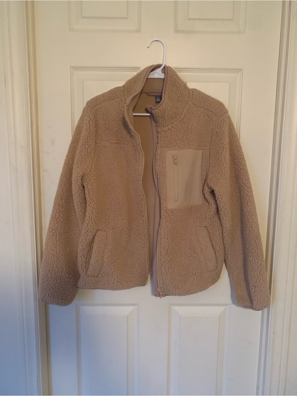 Joe Fresh Plush Sherpa Jacket in tan